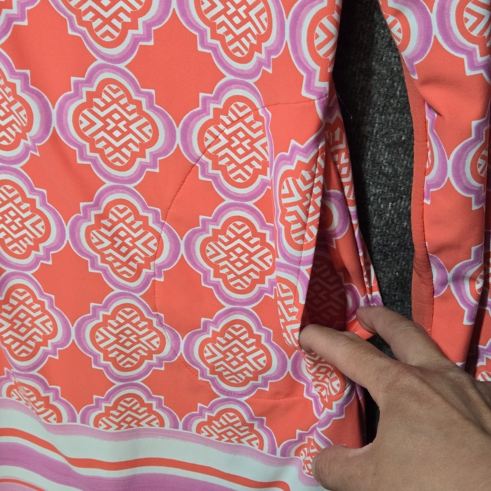 Cabana Life Coral Geo 1/4 Zip Long Sleeve Sport Dress Pink 50+ UPF Sz S - Picture 6 of 12